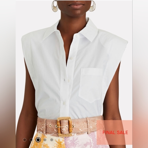 DEREK LAM 10 CROSBY Ivy Ruched Button-Down Shirt size 16 NWOT